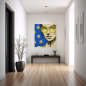 DIGITAL PAINTING - WOMAN WITH GLASSES - BLUE