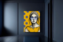 DIGITAL PAINTING - WOMAN WITH GLASSES - YELLOW