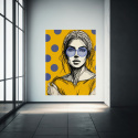 DIGITAL PAINTING - WOMAN WITH GLASSES - YELLOW