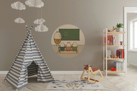 Wanddekoration - Mural DOTS - Pani Jajko uczy w szkole