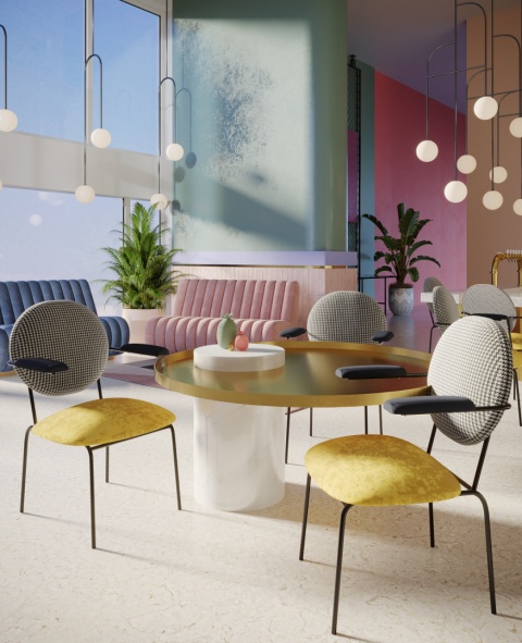 Fotel tapicerowany Anatol 2 proj. Katarzyna Jasyk żółty 1 szt.