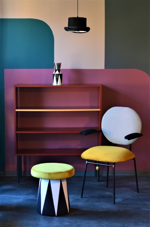 Fotel tapicerowany Anatol 2 proj. Katarzyna Jasyk żółty 1 szt.