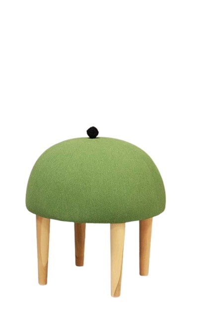 Grünes Mohair-Pom-Pom-Pom-Display