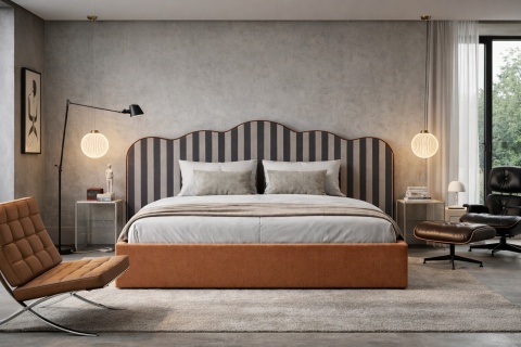 Upholstered bed LINE WAVE