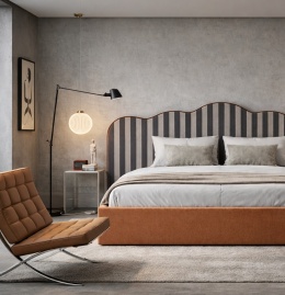 LINE WAVE bed gepolstertes