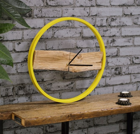Wood Clock Yellow
