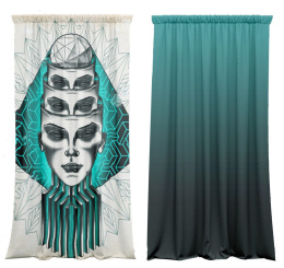 Abstraktes Damen-Vorhang-Set