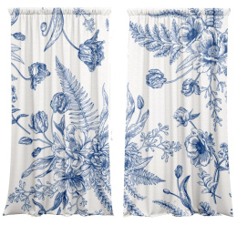 Cotton curtains Blue Flower