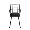 Metal chair with upholstered seat ALMOND black