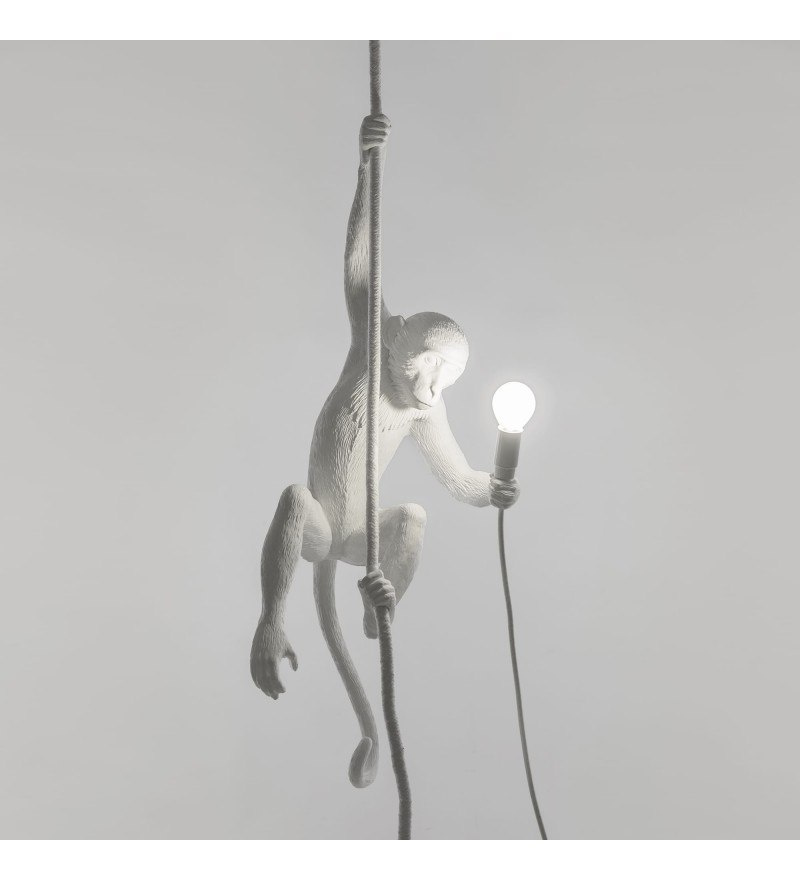 Monkey Seletti ceiling lamp white