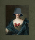 Painting printed on canvas. A woman in a hat.