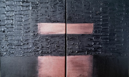 " Black with copper " Obraz 2 częściowy strukturalny