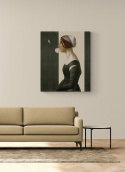 Auf Leinwand gedrucktes Gemälde "Frau mit Libelle"