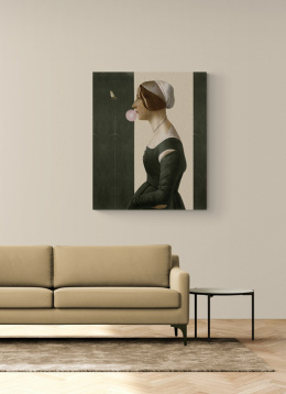 Painting printed on canvas "Woman with a dragonfly"