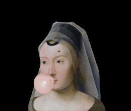 Auf Leinwand gedrucktes Gemälde "Junge Frau im Schleier"