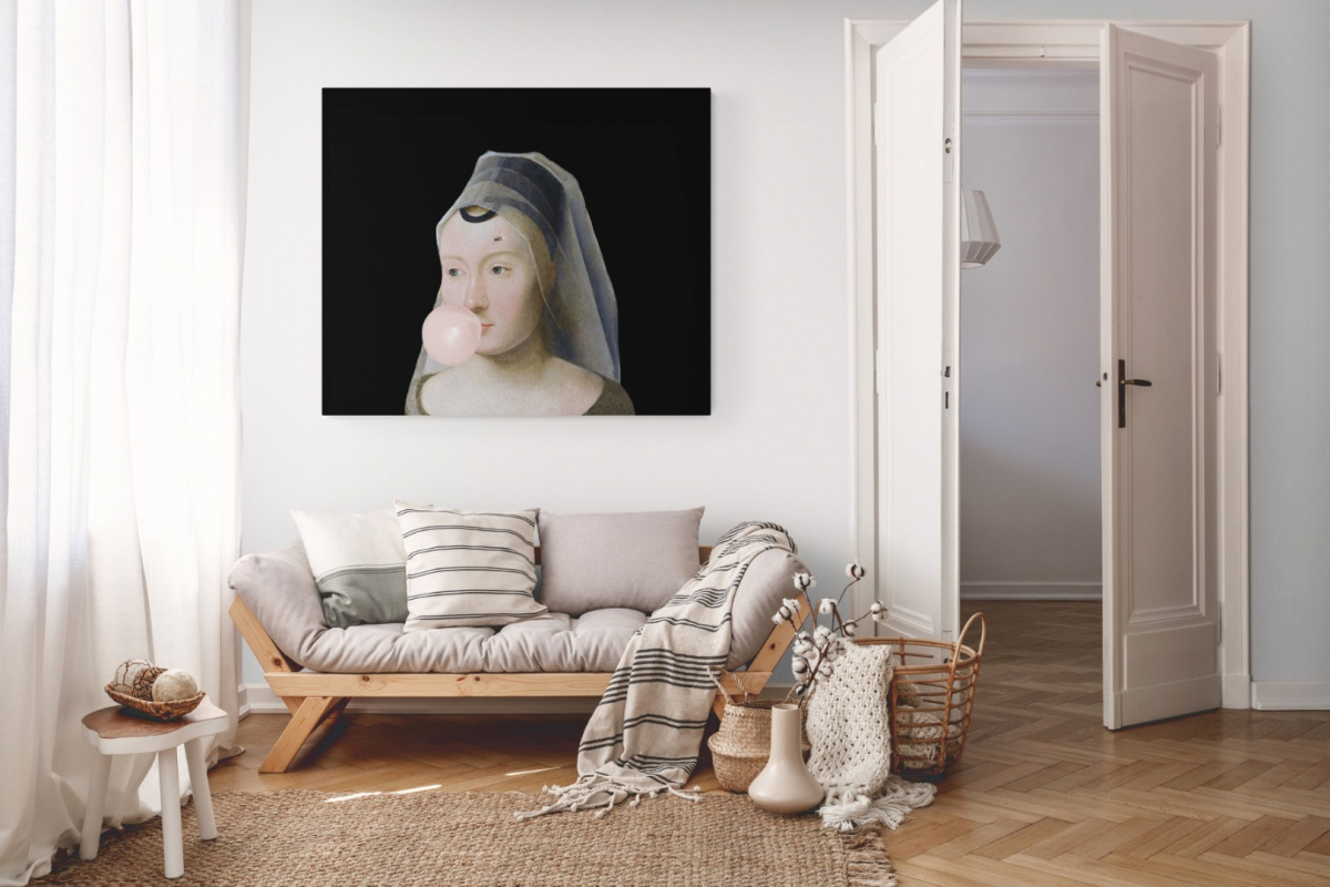 Painting printed on canvas "Young woman in a veil "