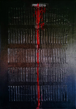"RED LINE 2 " Obraz na płótnie akryl