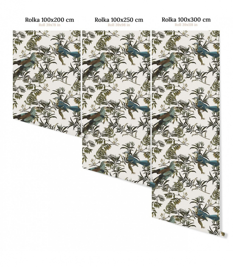 Birds in Garden Wallpaper von Wallcolors roll 100x200