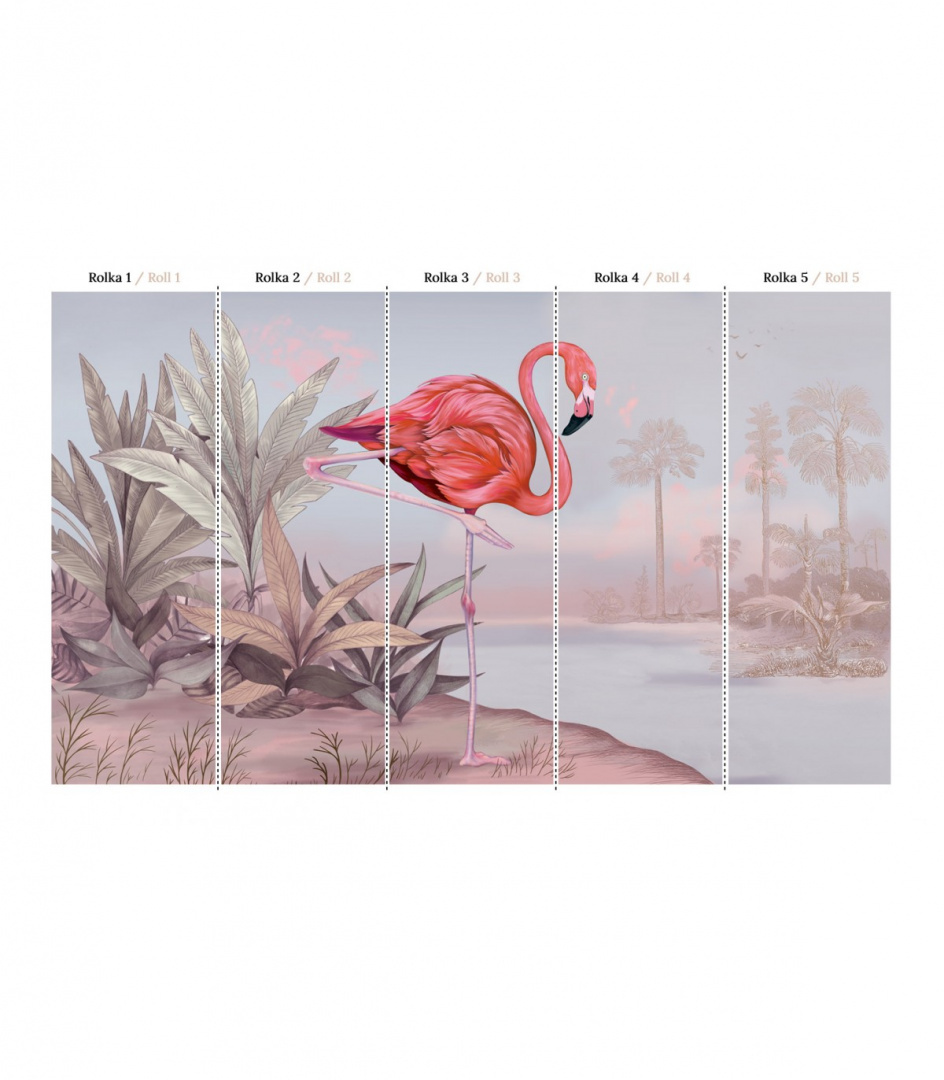 Crimson Flamingo Pink Tapete von Wallcolors roll 100x200