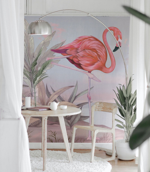 Crimson Flamingo Pink wallpaper by Wallcolors roll 100x200