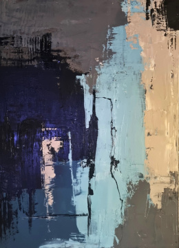 "Abstraktion mit Blau" Malerei auf Leinwand Acryl
