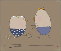 ARTWORK ON CANVAS - MR. EGG HAD AN ACCIDENT