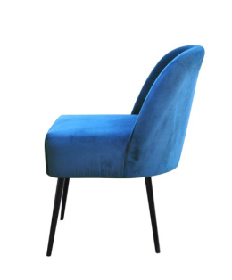 Polo Velvet blue armchair - exhibition
