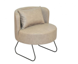 Leather armchair LEVER beige exposure